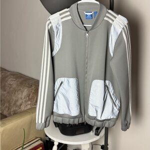 Adidas Originals Firebird Jacket Bomber Jacket Silver Women's Size Medium